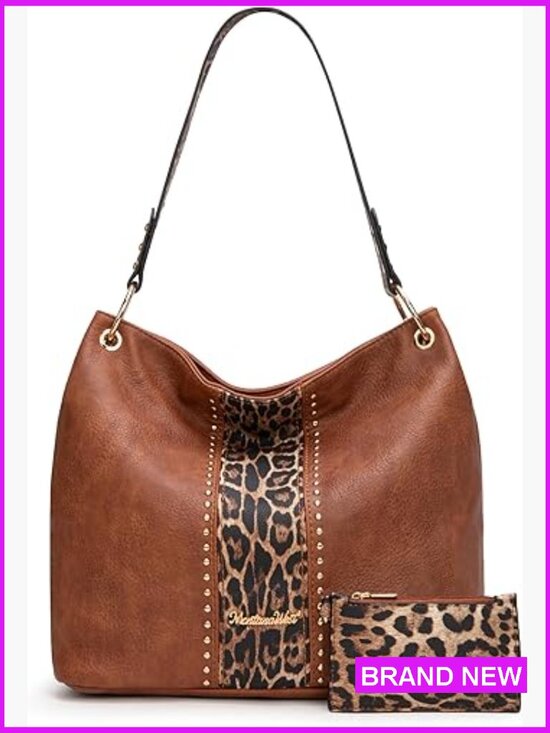 Handbags - Faux Leather Hobo Bag with Back Pocket Spacious Shoulder Tote Zipper Closure